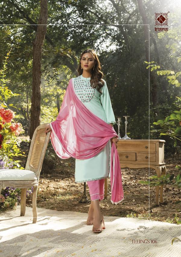 Kiana Feelings Fancy Kurti With Bottom Dupatta Collection